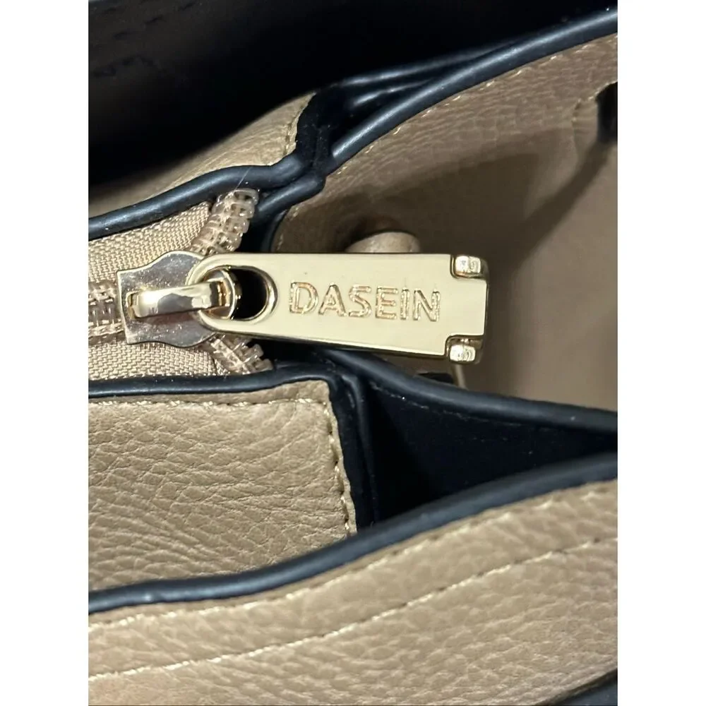 Dasein Tan Structured Satchel Handbag | Business Casual Work Purse